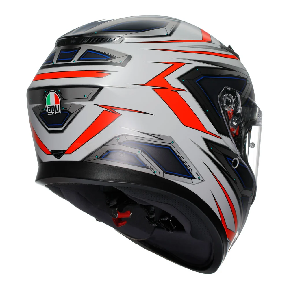AGV K3 Space White/Fluro Red Helmet - Image 6