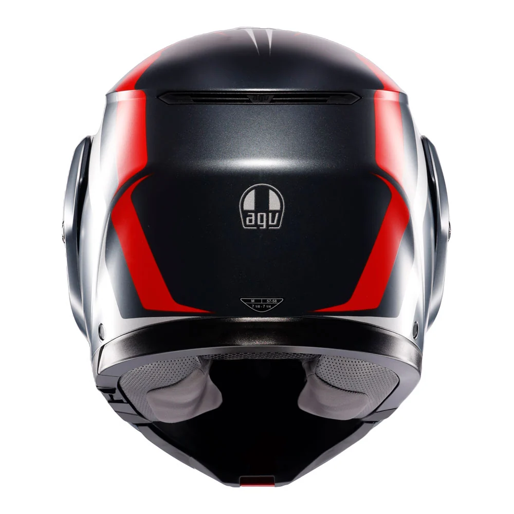 AGV Streetmodular Resia Matte Grey/Silver/Red Helmet - Image 5
