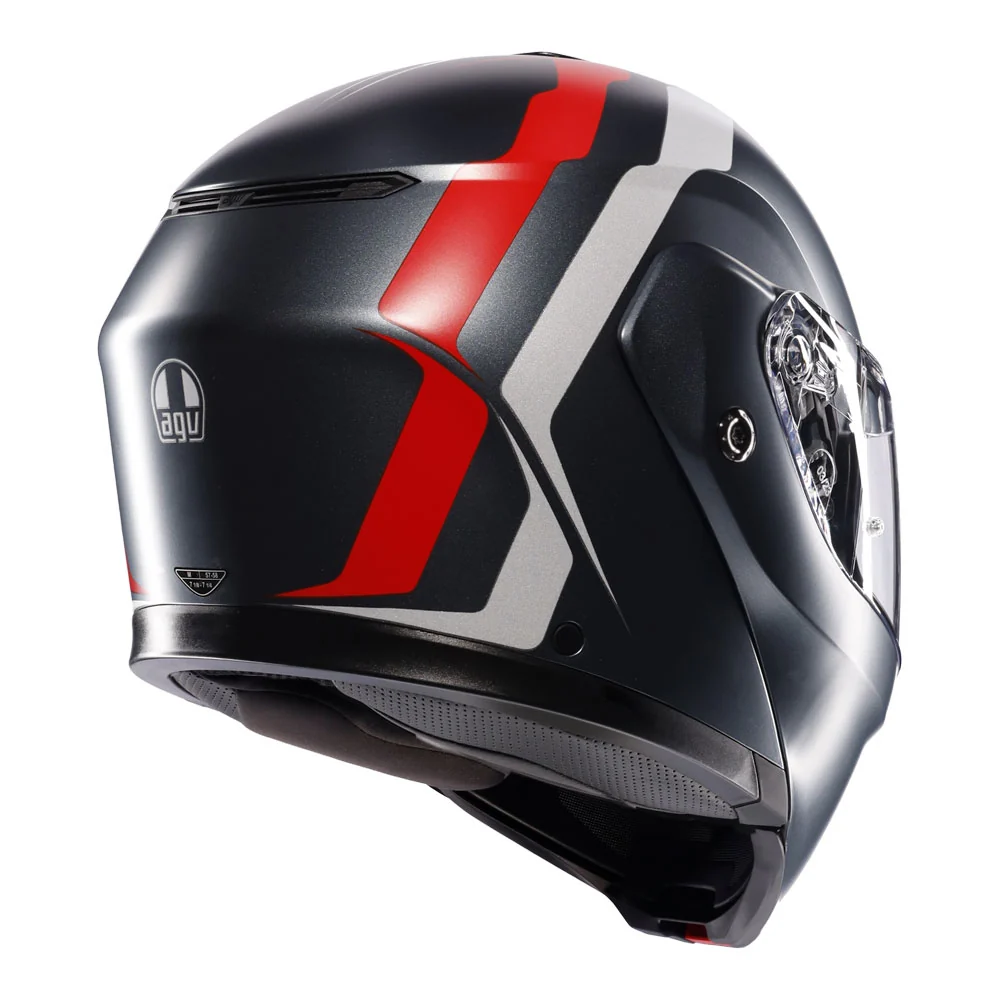 AGV Streetmodular Resia Matte Grey/Silver/Red Helmet - Image 6