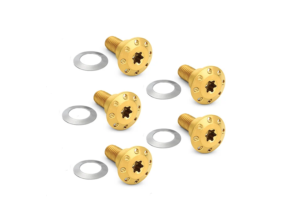 Arlen Ness AN-300-922 Titanium Front Disc Rotor Bolts Gold for Harley-Davidson Dyna 06-17/V-Rod 02-17