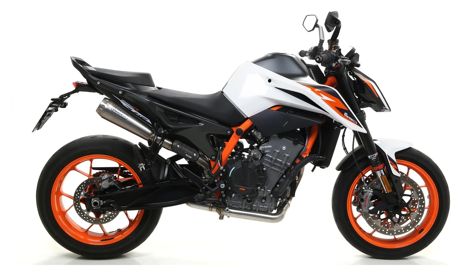 Arrow 71216PRN Pro-Race Dark Nichrom Slip-On Mufflers w/Steel End Cap for KTM 790 Duke 18-20/890 Duke R 20-23 - Image 3