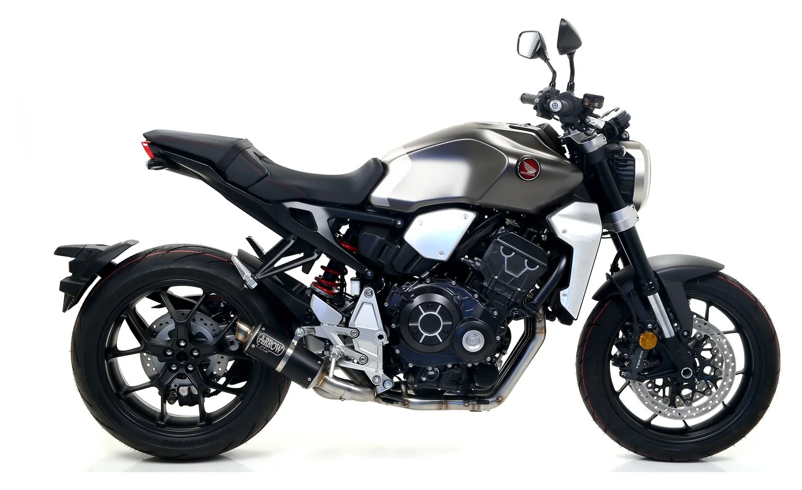 Arrow 71546GPI GP2 Dark Nichrom Slip-On Muffler w/Titanium End Cap/Stainless Steel Mid-Pipe for Honda CB 1000 R 18-24 - Image 4