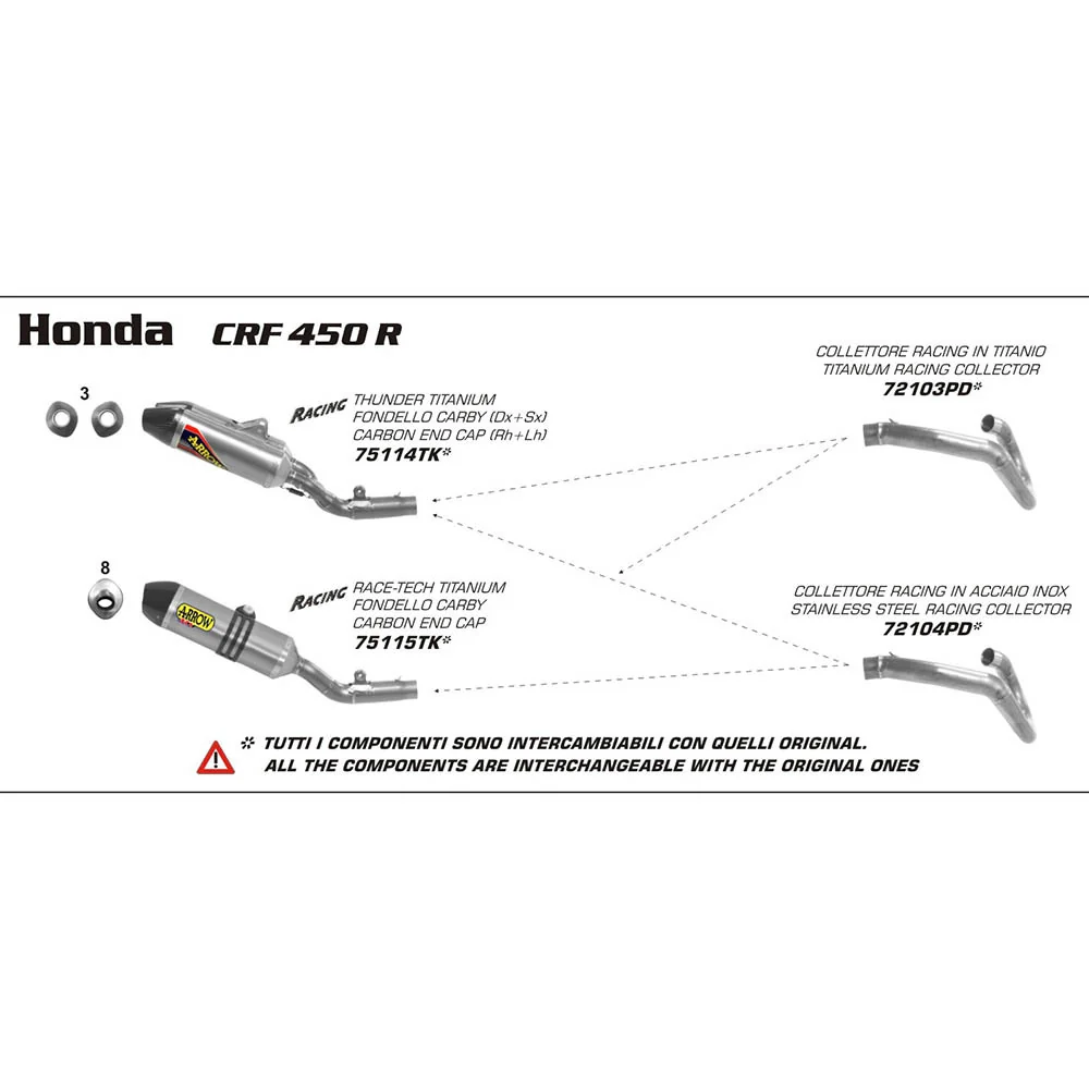 Arrow 72103PD Titanum Racing Collectors for Honda CRF 450 R 13-14