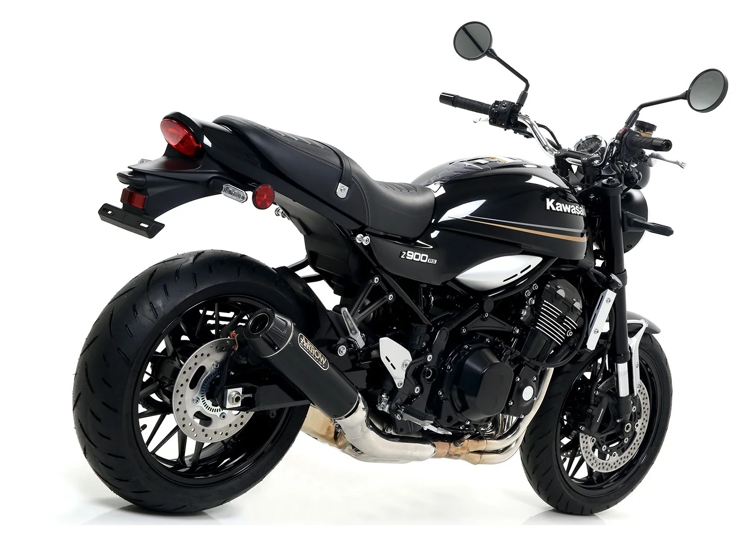 Arrow 74506RB Rebel Dark Nichrom Slip-On Muffler w/Carbon End Cap for Kawasaki Z 900 RS 17-20 - Image 2