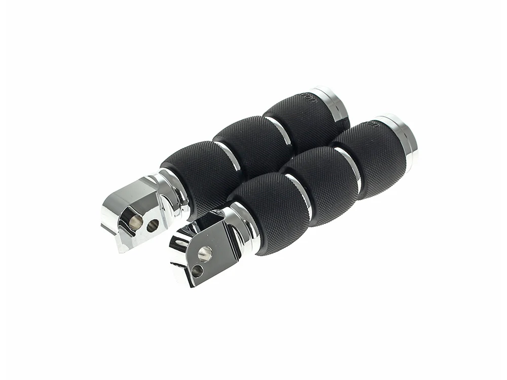 Avon Performance Grips AVG-FP-BK-AIR-90-CH Air Cushion Rear Footpegs Chrome for Harley-Davidson Softail 18-Up
