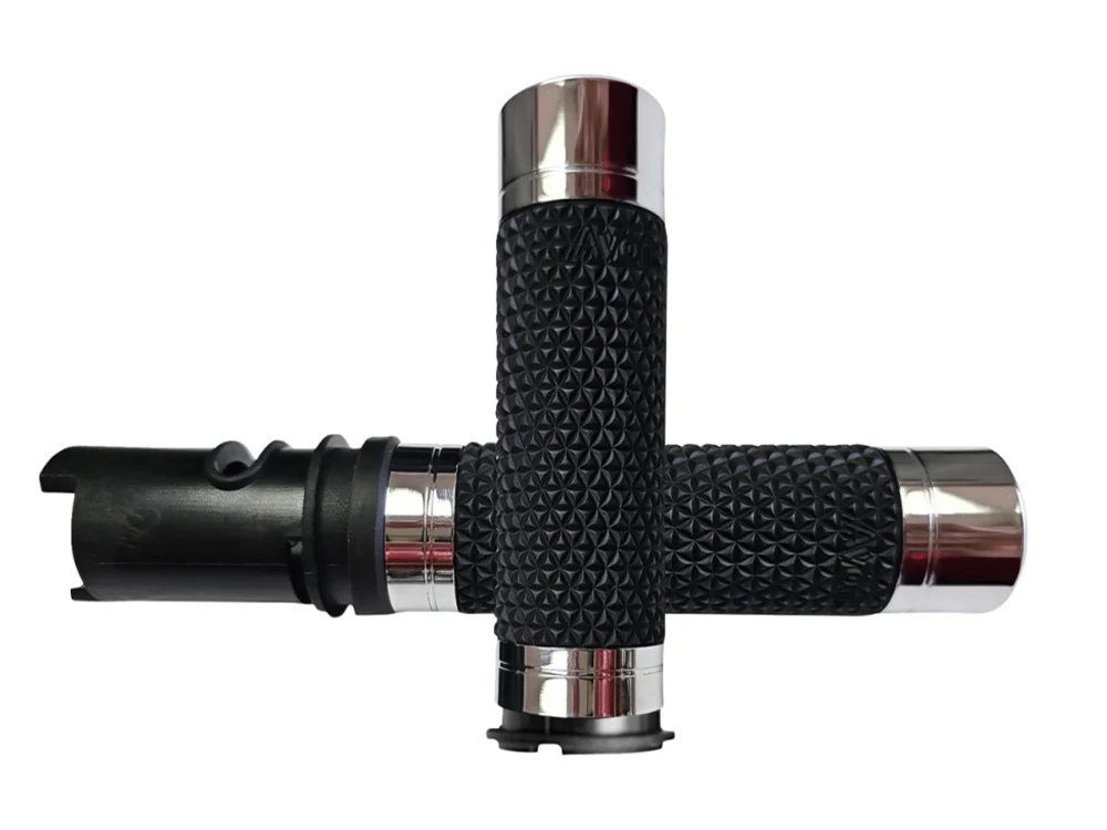 Avon Performance Grips AVG-K25-CH-F24 K25 Handgrips Chrome for Harley-Davidson CVO Touring 23-Up/Street Glide/Road Glide 24-Up/Touring/Softail 25-Up