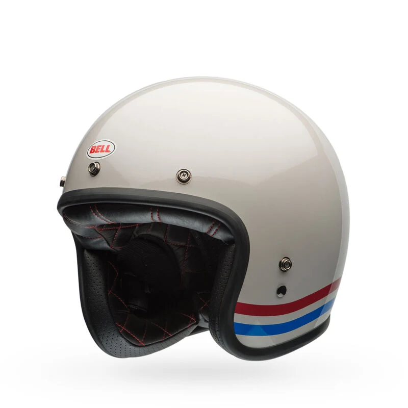 Bell Custom 500 Stripes Pearl White Helmet - Image 4