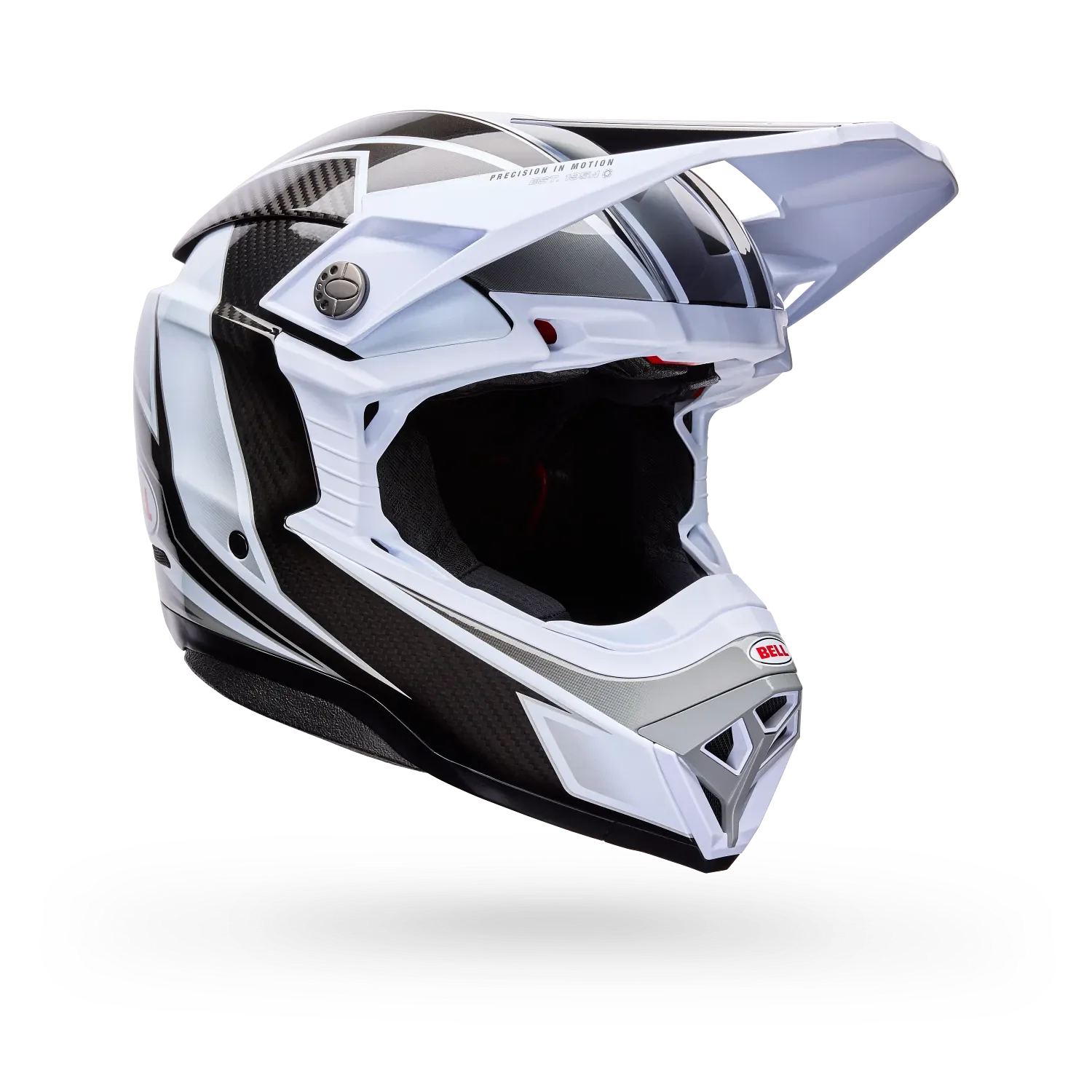 Bell Moto-10 Spherical Grid Gloss White/Black/Grey Helmet - Image 2