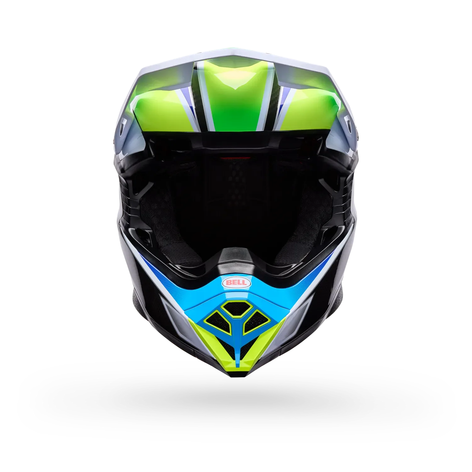 Bell Moto-10 Spherical Grid Gloss White/Blue Helmet - Image 3