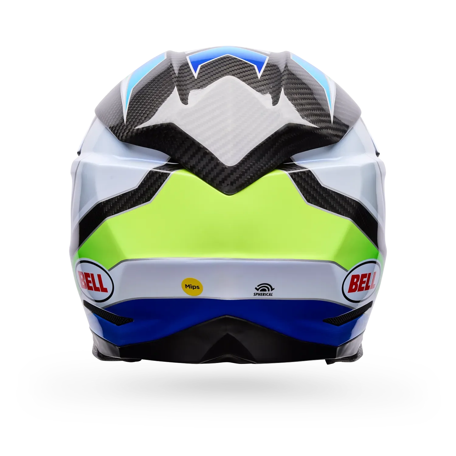 Bell Moto-10 Spherical Grid Gloss White/Blue Helmet - Image 4