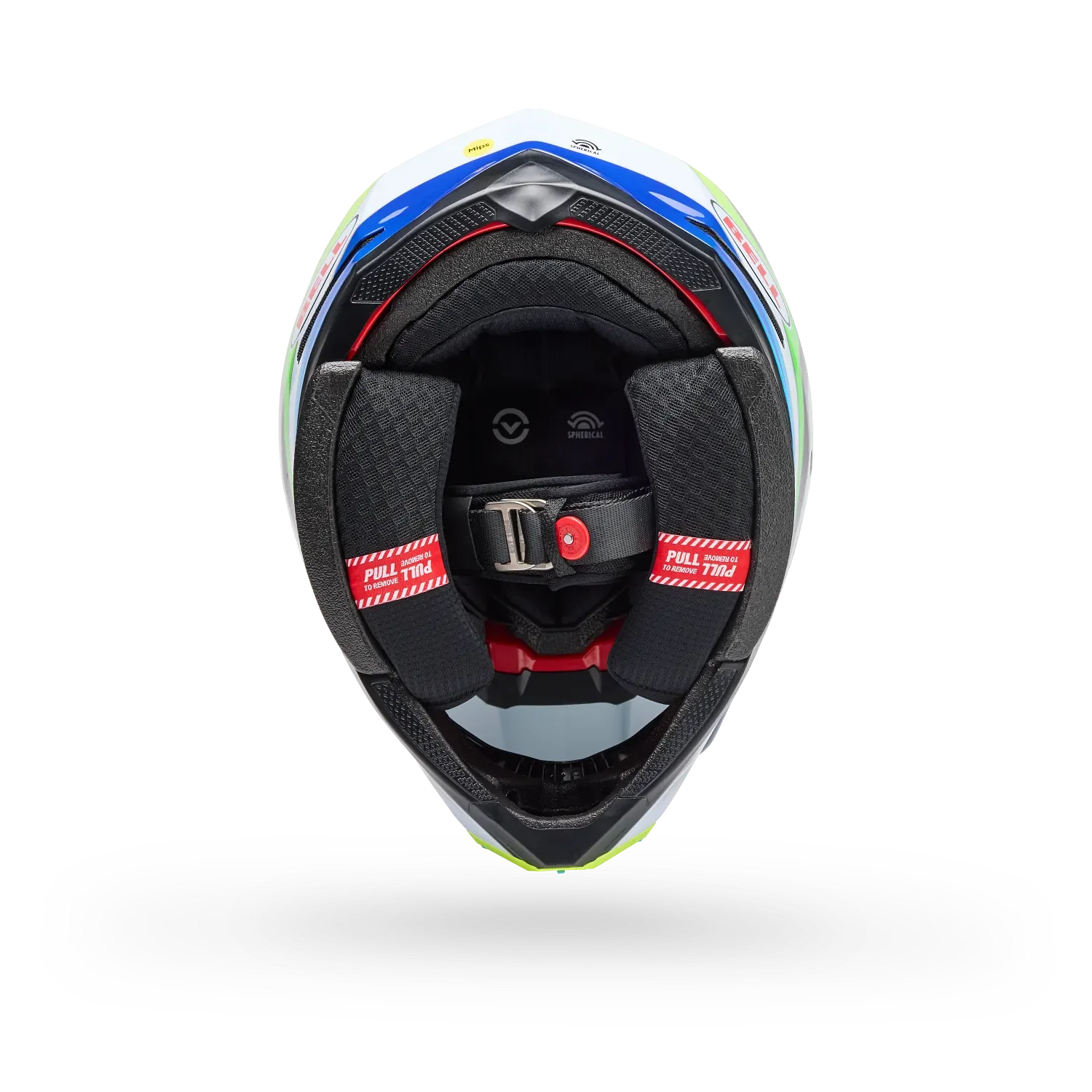 Bell Moto-10 Spherical Grid Gloss White/Blue Helmet - Image 6