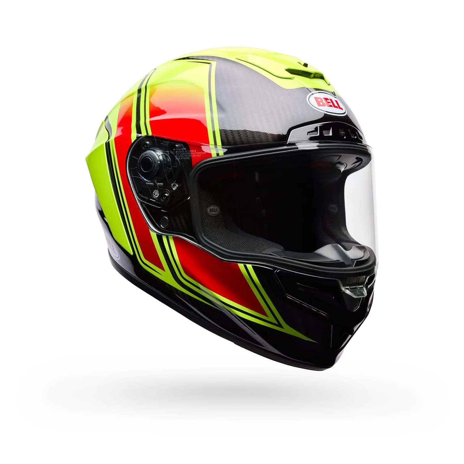 Bell Race Star DLX Flex Grid Gloss Yellow/Red Helmet - Image 2