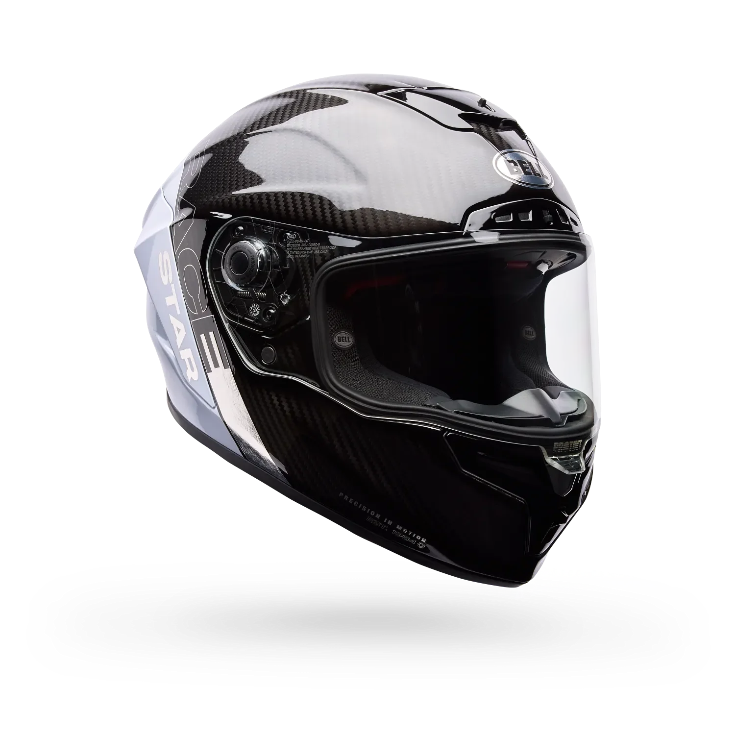 Bell Race Star DLX Flex Strike Gloss Silver/White Helmet - Image 2
