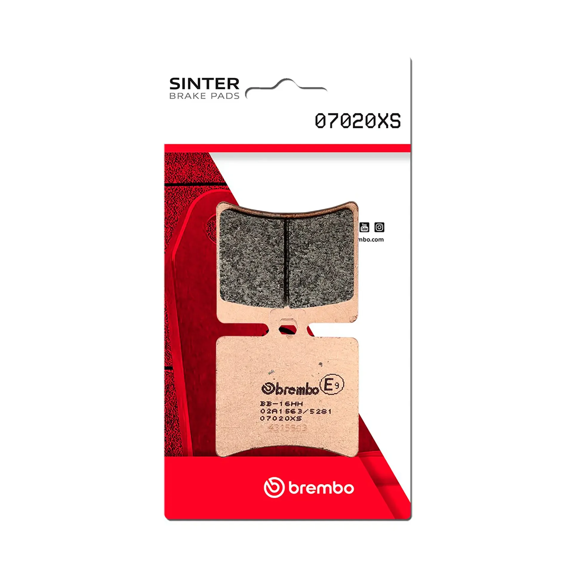 Brembo B-07020XS Scooter (XS) Sintered Rear Brake Pad (07020.XS)