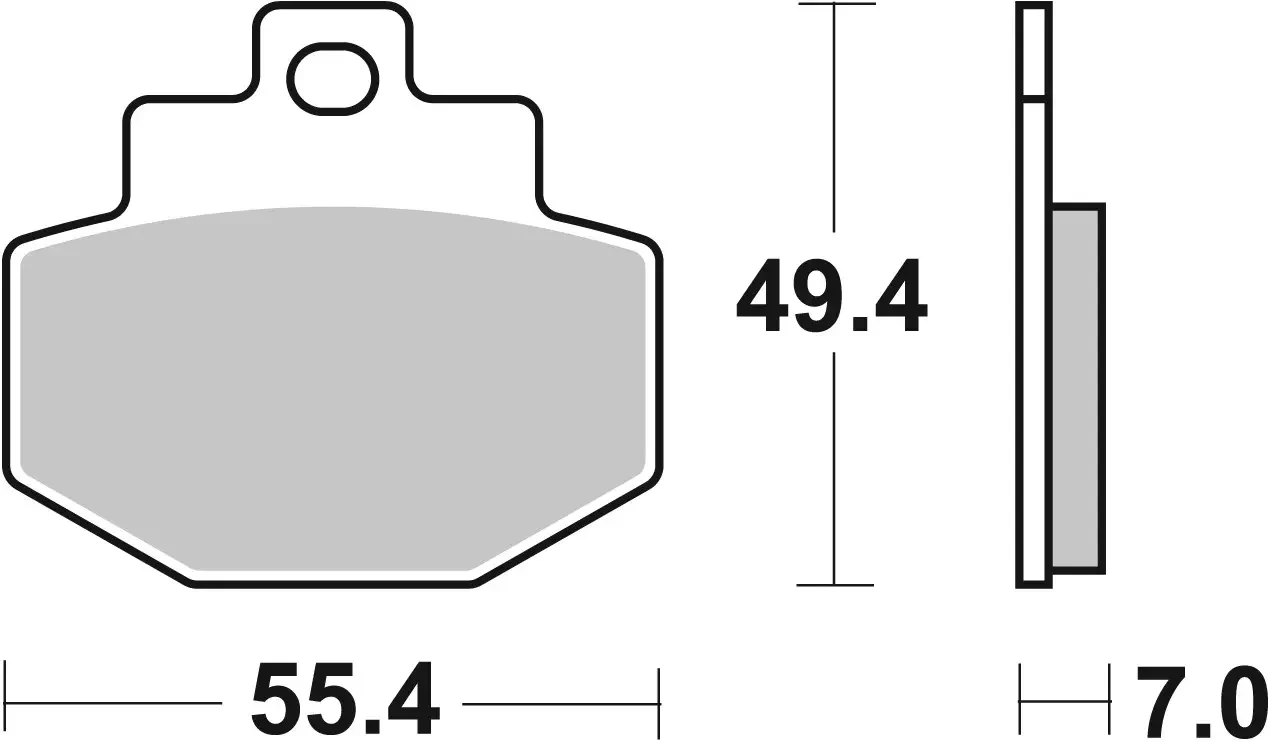 Brembo B-07047XS Scooter (XS) Sintered Rear Brake Pad (07047.XS) - Image 3