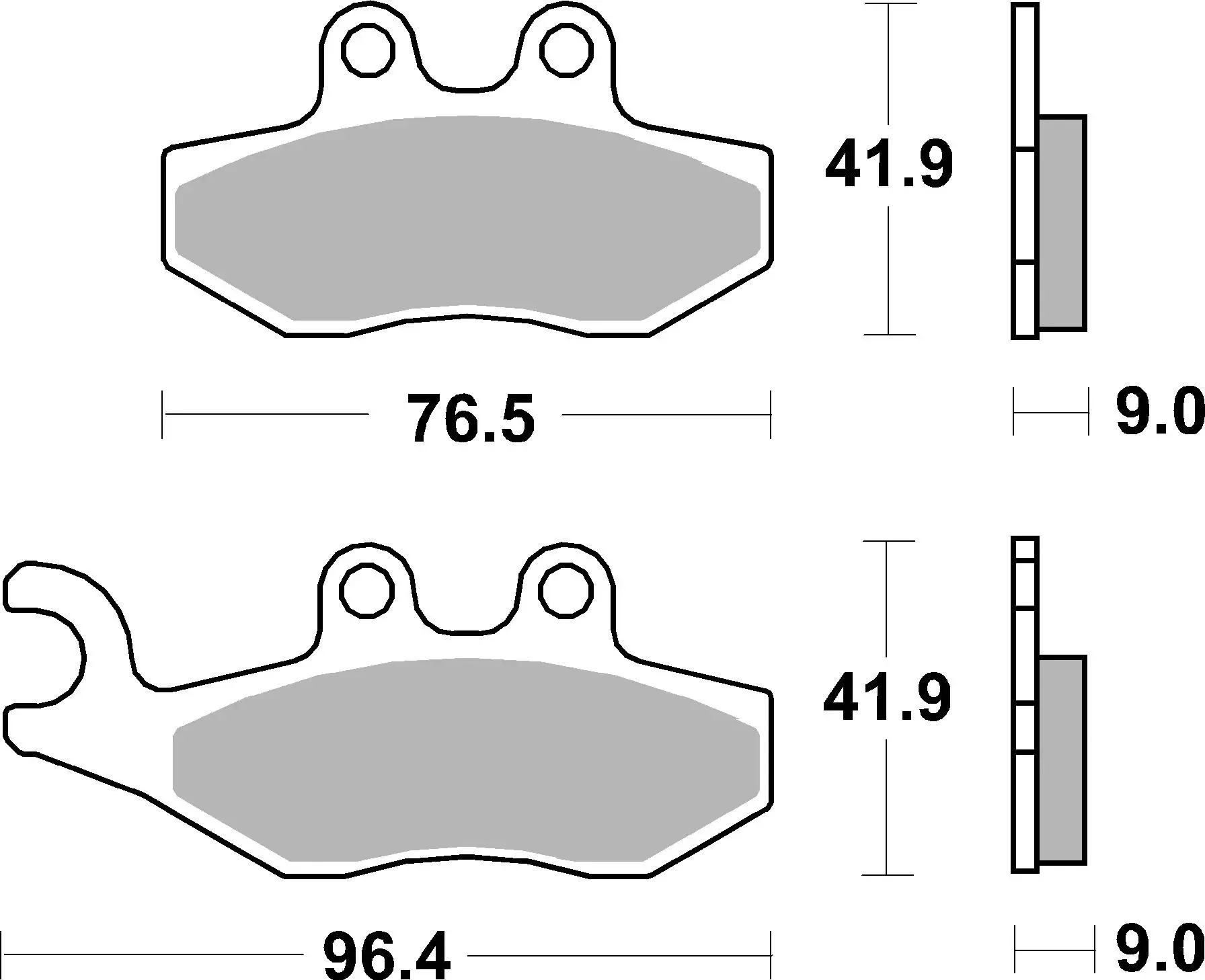 Brembo B-07056XS Scooter (XS) Sintered Rear Brake Pad (07056.XS) - Image 3