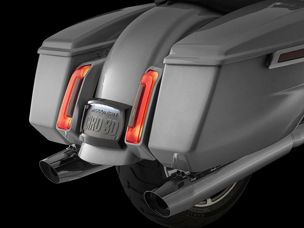 Ciro3D CIR-40520 Curved Number Plate Frame w/Number Plate Light Only Gloss Black for CVO Touring 23-Up/Street Glide/Road Glide 24-Up - Image 2