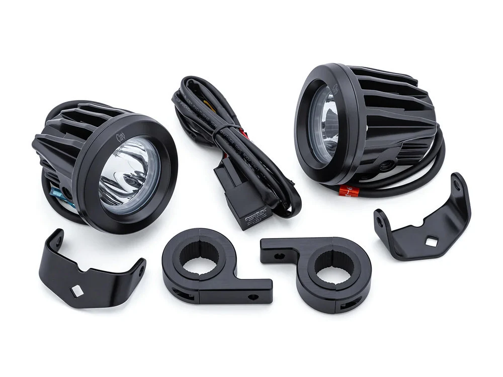 Ciro3D CIR-45019 TAC-10 Light Cannons Passing Lamp Kit Black & Engine Guard Mounted Driving Lights for 1-1/4" Engine Guard Tubing Bar Mounts - Image 2