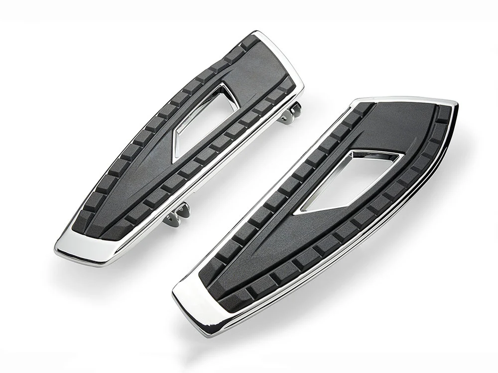 Ciro3D CIR-61700 Front Heavy Chicane Floorboards Chrome for Harley-Davidson Touring 82-16/FL Softail 86-17/Dyna Switchback 12-16