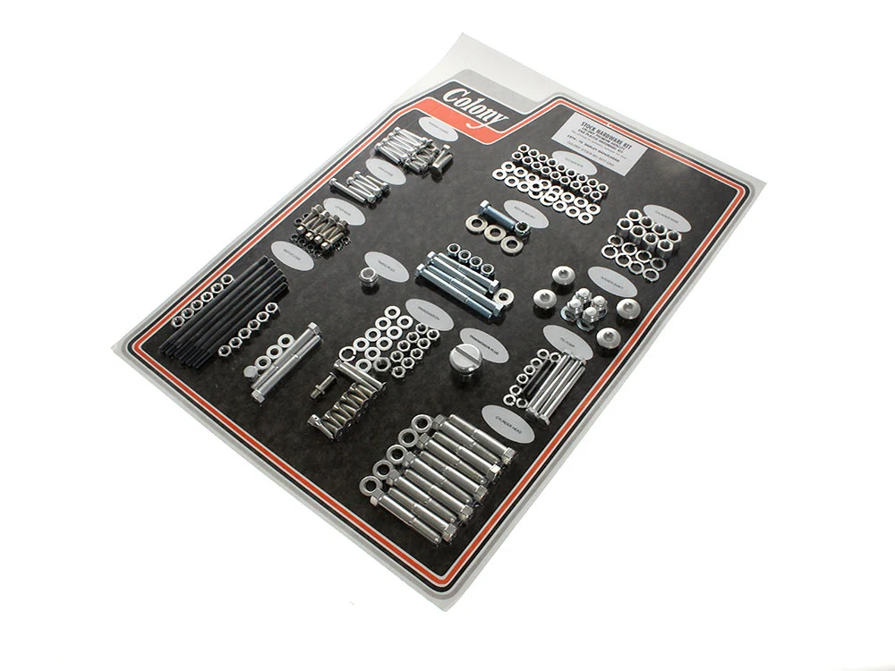 Colony Machine CM-8311-CAD Complete Stock Hardware Kit CAD Plated for Big Twin 70-75 w/Shovelhead Engine