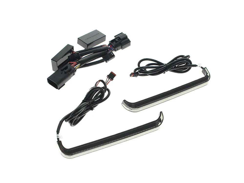 Custom Dynamics CD-CDLPDC23S Sequential Low Profile Bagz Saddlebag Lights w/Red Run/Brake & Amber Turn w/Smoke Lens for Harley-Davidson CVO Touring 23-Up/Street Glide/Road Glide 24-Up/Touring 25-Up