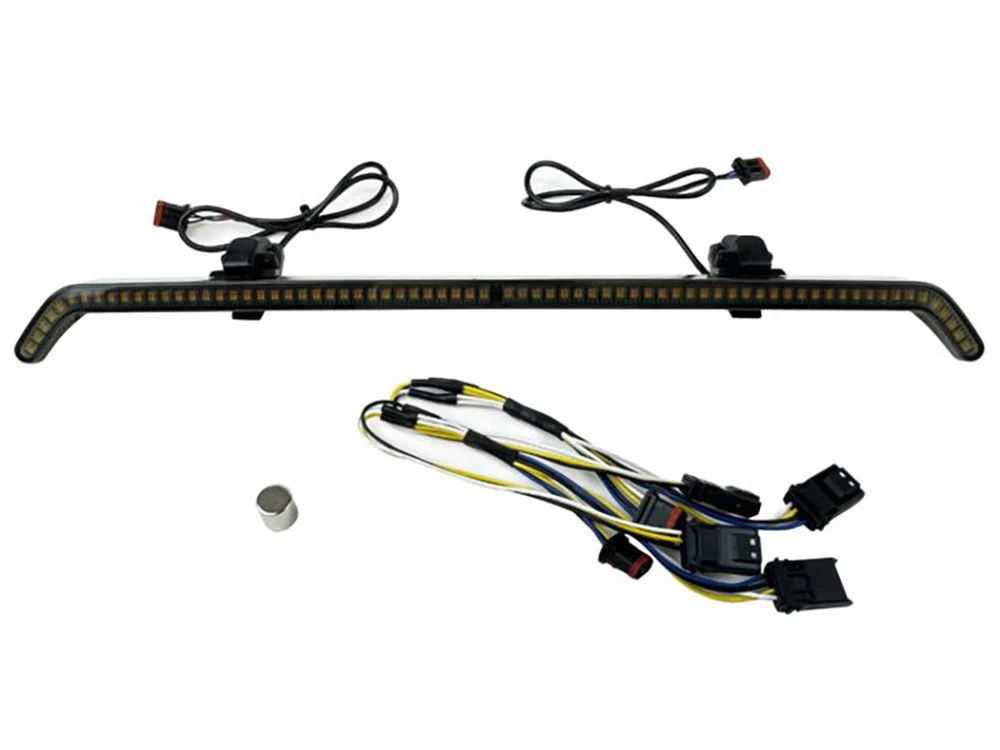 Custom Dynamics CD-CDRG23CB LED Center Fairing Vent Trim w/Amber & White LED's Gloss Black w/Smoked Lens for Harley-Davidson Road Glide/CVO Road Glide ST 24-Up - Image 3