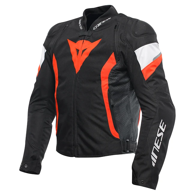 Dainese Avro 5 Tex Black/Fluro Red/White Textile Jacket