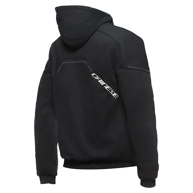 Dainese Daemon-X Safety Full Zip Black/Black/White Textile Hoodie Jacket - Image 2