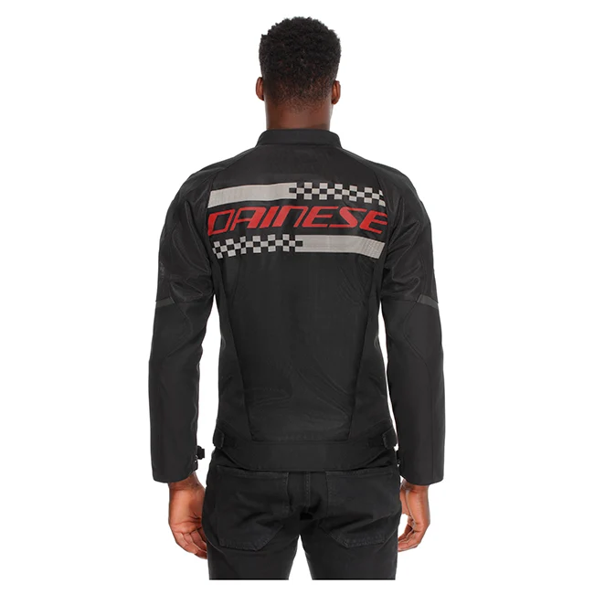 Dainese Herosphere Air Tex Black/White Stripes/Red Textile Jacket - Image 4