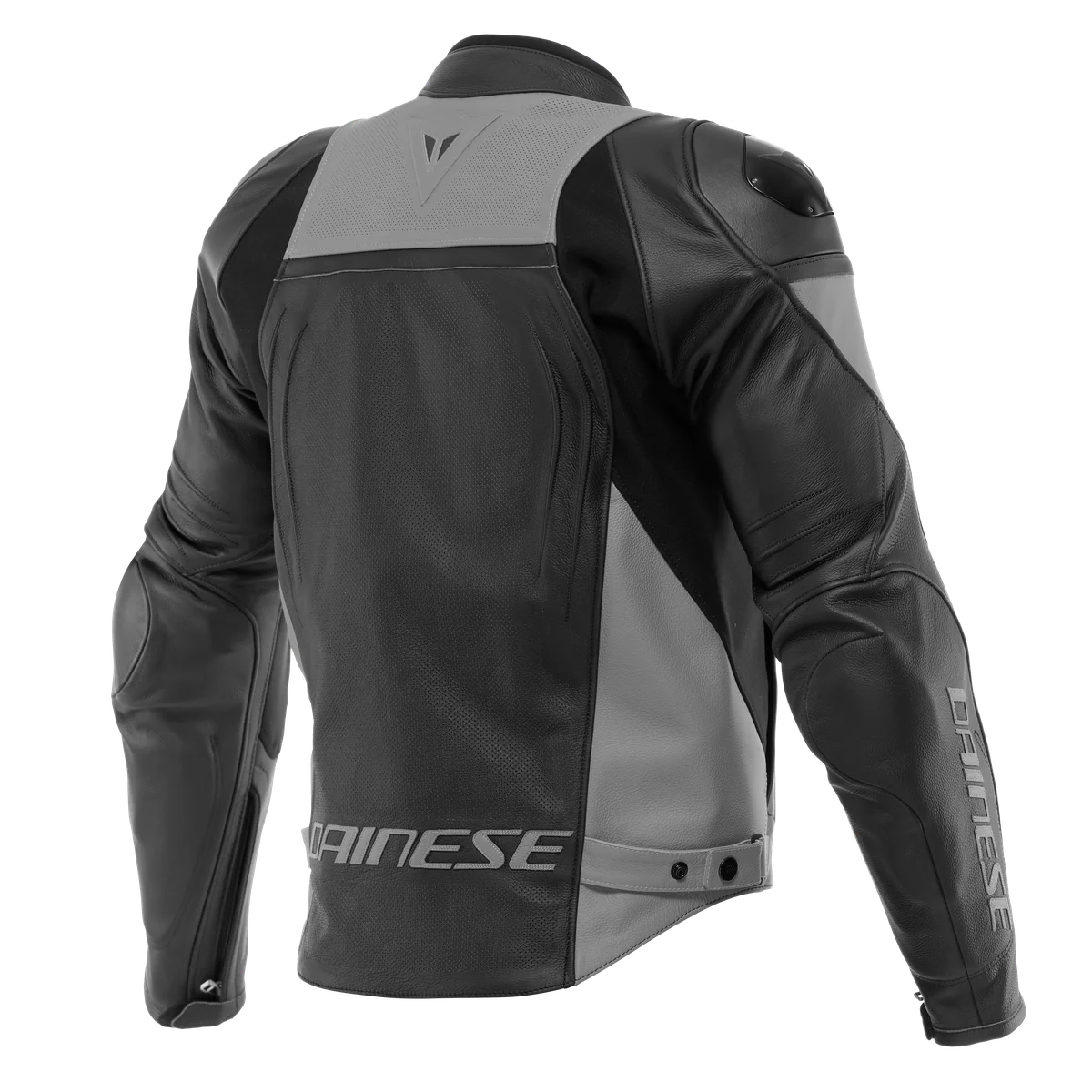 Dainese Racing 4 Black/Charcoal Gray Perforated Leather Jacket - Image 2