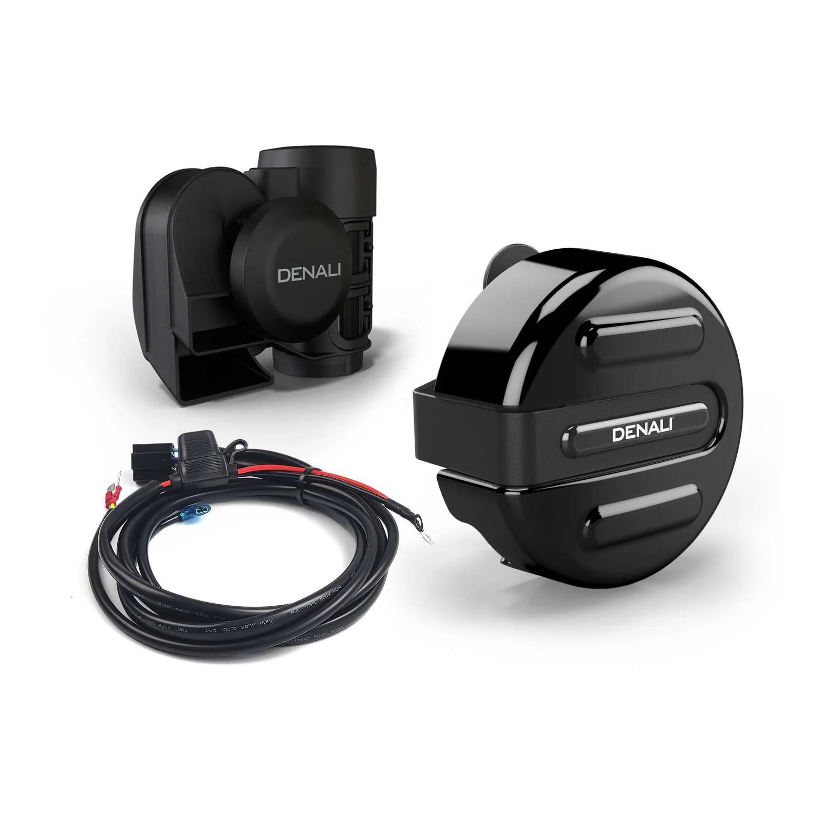 Denali SoundBomb V-Twin Dual-Tone Air Horn w/Cover Black - Image 3