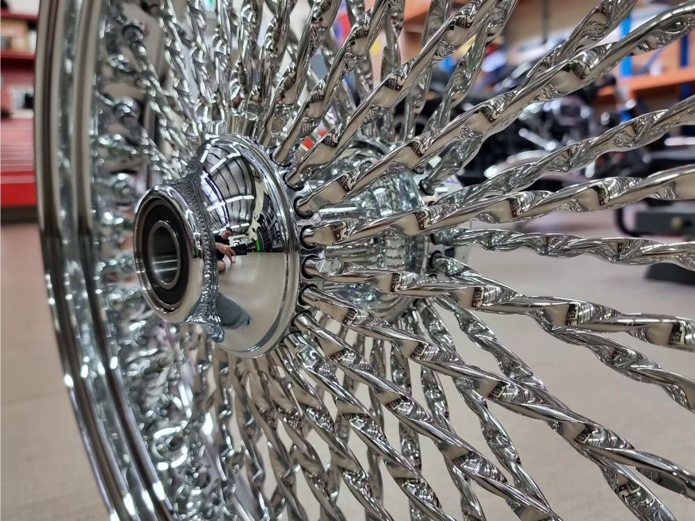 DNA Specialty DNA-CA16342342A 16" x 3.5" Cali Fat Spoke Rear Wheel Chrome for Softail 11-Up - Image 4