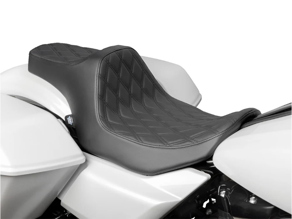 Drag Specialties DS-0801-1918 Predator 3 Dual Seat w/Black Double Diamond Lattice Stitch for Harley-Davidson CVO Touring 23-Up/Street Glide/Road Glide 24-Up/Touring 25-Up - Image 3