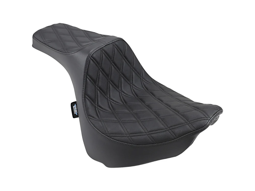 Drag Specialties DS-0802-1072 Predator 3 Dual Seat w/Black Double Diamond Lattice Stitch for Harley-Davidson Fat Bob 18-24