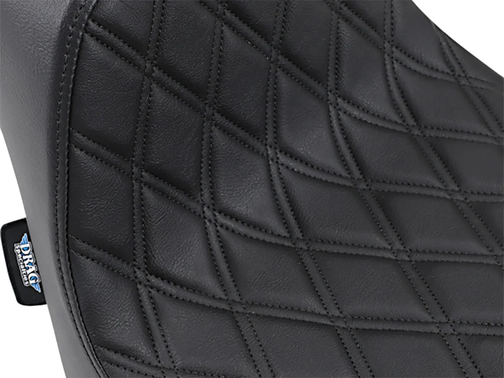 Drag Specialties DS-0802-1072 Predator 3 Dual Seat w/Black Double Diamond Lattice Stitch for Harley-Davidson Fat Bob 18-24 - Image 2