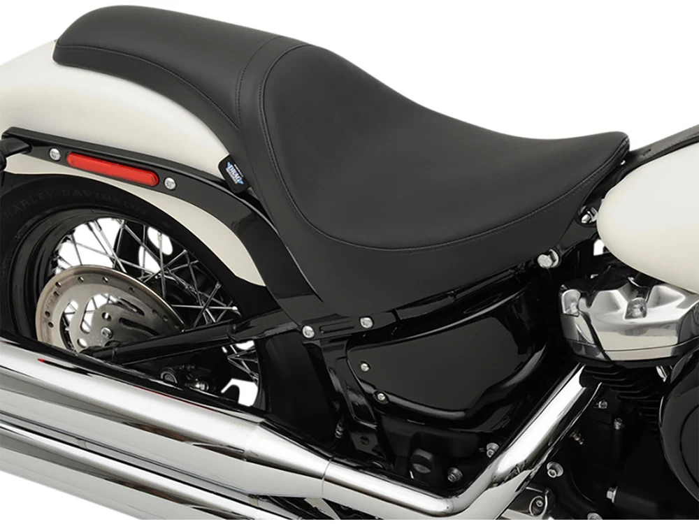 Drag Specialties DS-0802-1153 Predator Dual Seat Smooth Solar Leather Black for Harley-Davidson Softail Deluxe/Heritage Softail/Slim/Street Bob 18-Up/Standard 20-Up - Image 2