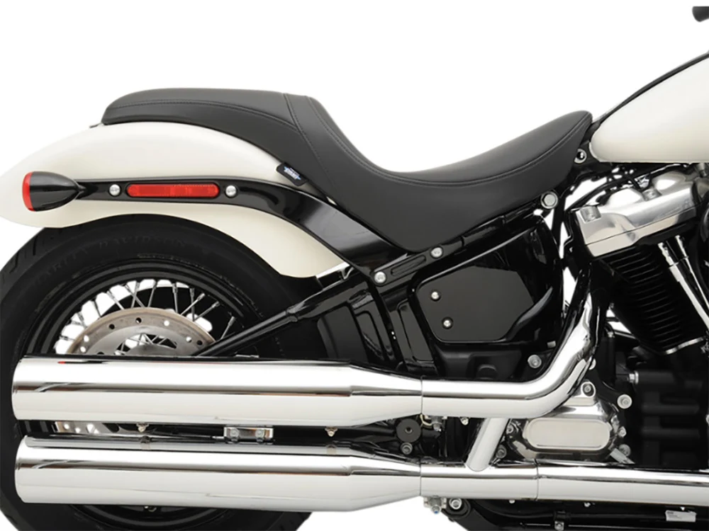 Drag Specialties DS-0802-1153 Predator Dual Seat Smooth Solar Leather Black for Harley-Davidson Softail Deluxe/Heritage Softail/Slim/Street Bob 18-Up/Standard 20-Up - Image 3