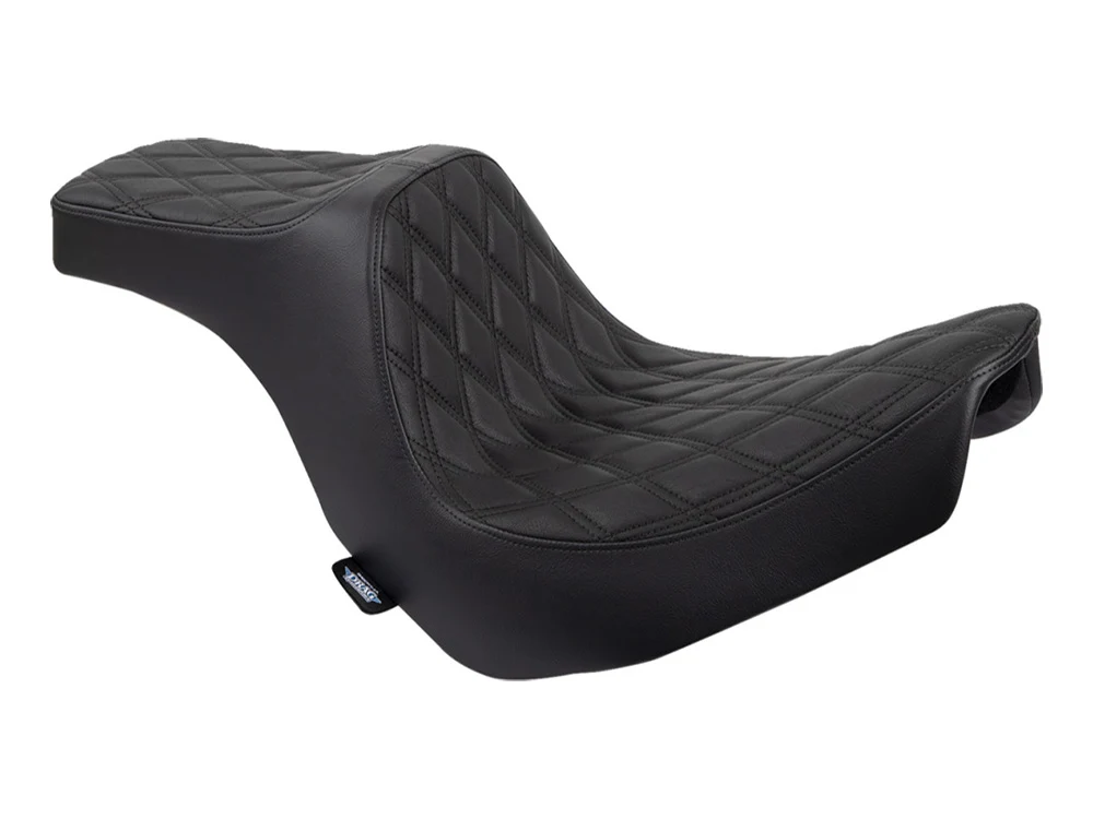 Drag Specialties DS-0802-1491 Predator 3 Dual Seat w/Black Double Diamond Lattice Stitch for Harley-Davidson Sport Glide/Low Rider 18-Up/Low Rider S 20-Up/Low Rider ST 22-Up