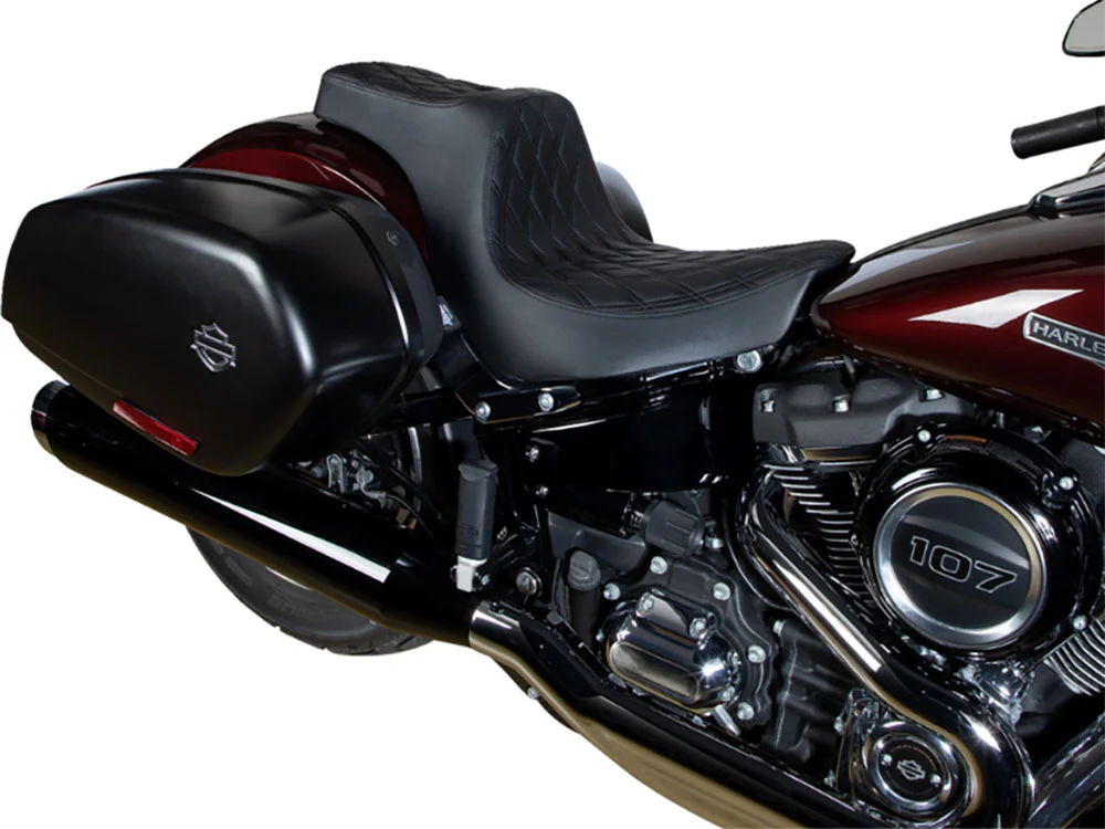 Drag Specialties DS-0802-1491 Predator 3 Dual Seat w/Black Double Diamond Lattice Stitch for Harley-Davidson Sport Glide/Low Rider 18-Up/Low Rider S 20-Up/Low Rider ST 22-Up - Image 4