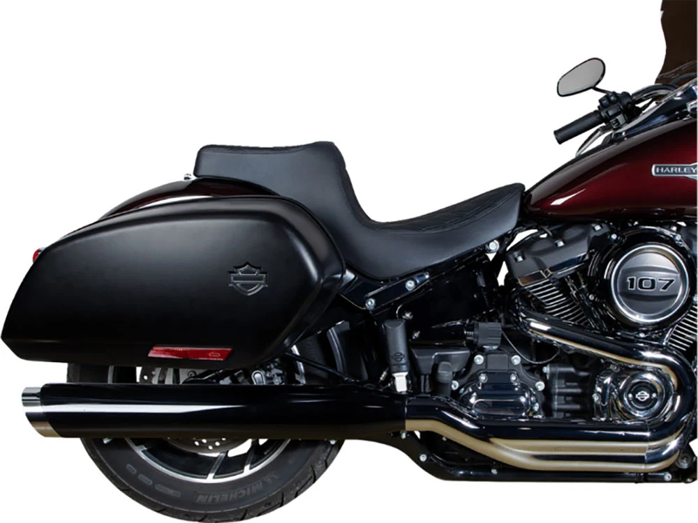 Drag Specialties DS-0802-1491 Predator 3 Dual Seat w/Black Double Diamond Lattice Stitch for Harley-Davidson Sport Glide/Low Rider 18-Up/Low Rider S 20-Up/Low Rider ST 22-Up - Image 5