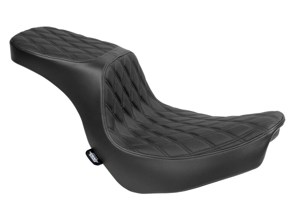 Drag Specialties DS-0802-1635 Performance Predator 2-Up Dual Seat w/Black Double Diamond Lattice Stitch for Harley-Davidson Sport Glide/Low Rider 18-Up/Low Rider S 20-Up/Low Rider ST 22-Up