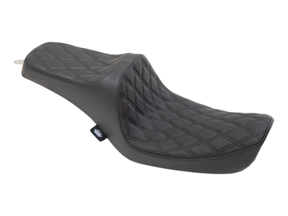 Drag Specialties DS-0803-0652 Predator 3 Dual Seat w/Black Double Diamond Lattice Stitch for Harley-Davidson Dyna 96-03