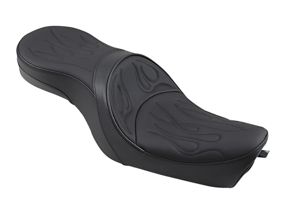 Drag Specialties DS-0804-0260 Low Profile Dual Touring Seat w/Flame Stitch for Harley-Davidson Sportster 04-21