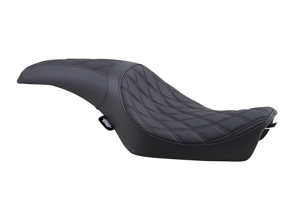 Drag Specialties DS-0804-0603 Predator Dual Seat w/Black Double Diamond Lattice Stitch for Harley-Davidson Sportster 04-21