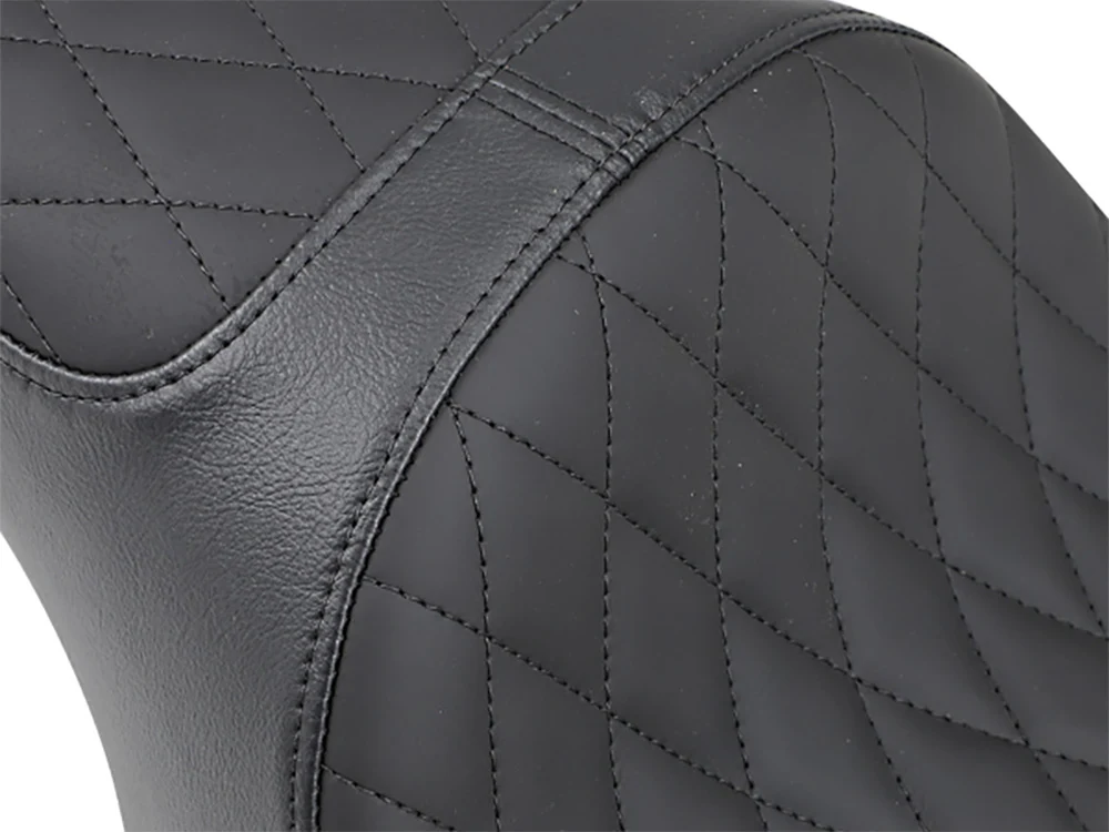 Drag Specialties DS-0804-0669 Caballero Dual Seat w/Solar Leather & Black Diamond Stitch for Harley-Davidson Sportster 04-21 - Image 2