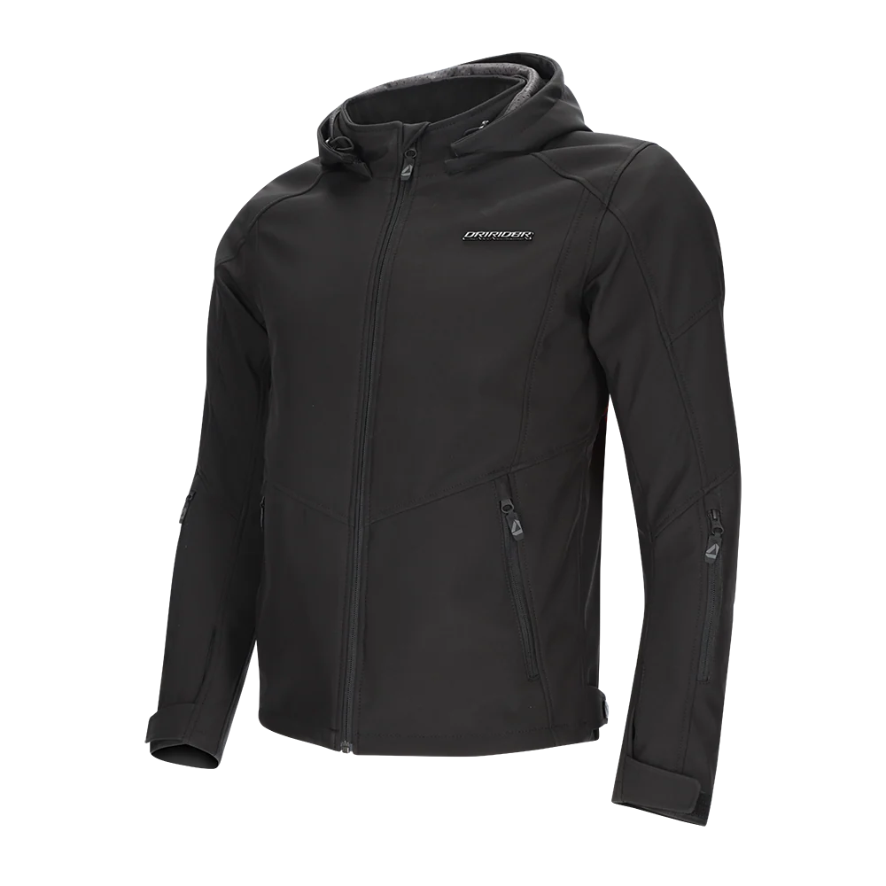 DriRider Blvd II WP Soft Shell Black Textile Hoodie Jacket
