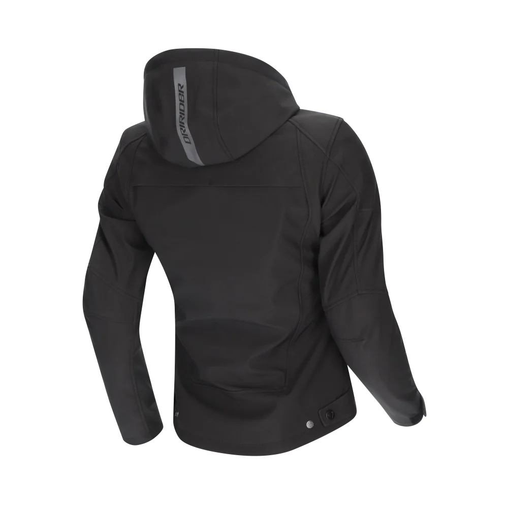 DriRider Blvd II WP Soft Shell Black Womens Textile Hoodie Jacket - Image 2