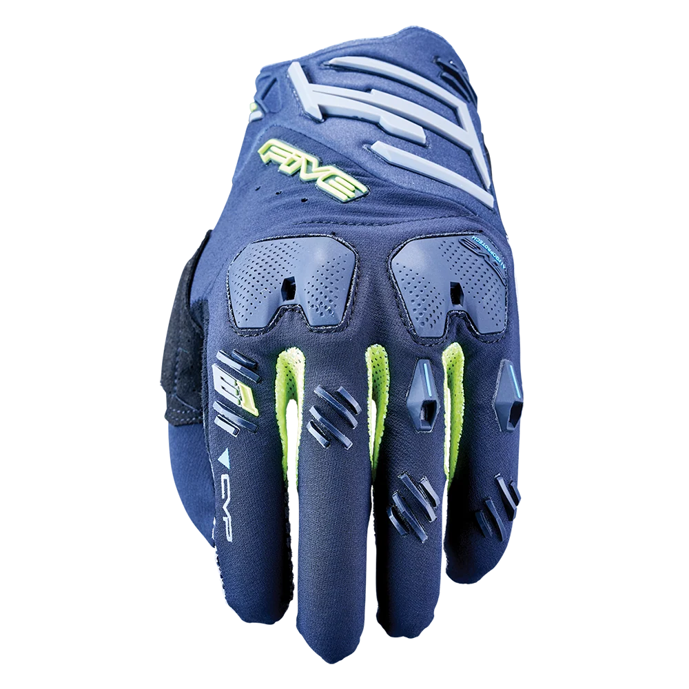 Five E1 Navy/Fluro Gloves