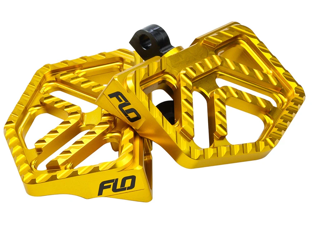 Flo Motorsports FLO-V-800V4GLD Savage Series Mini Floorboards w/H-D Male Mount Gold - Image 2