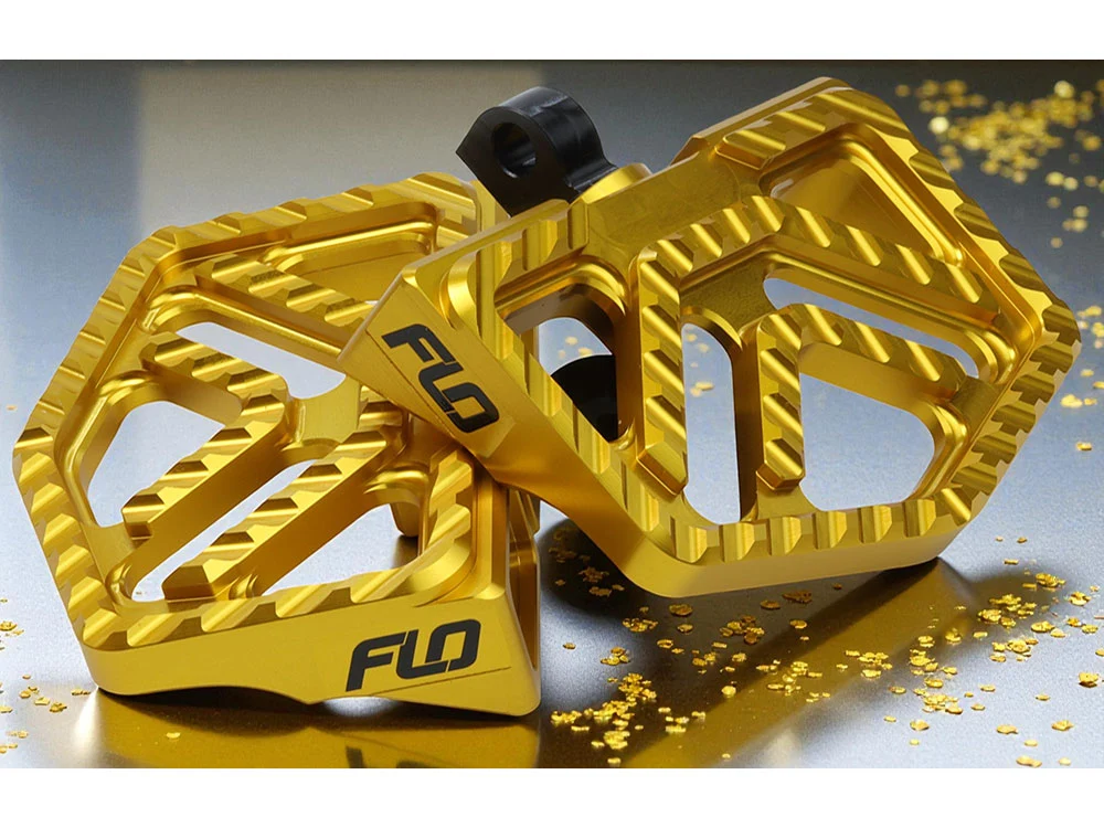 Flo Motorsports FLO-V-800V4GLD Savage Series Mini Floorboards w/H-D Male Mount Gold - Image 3
